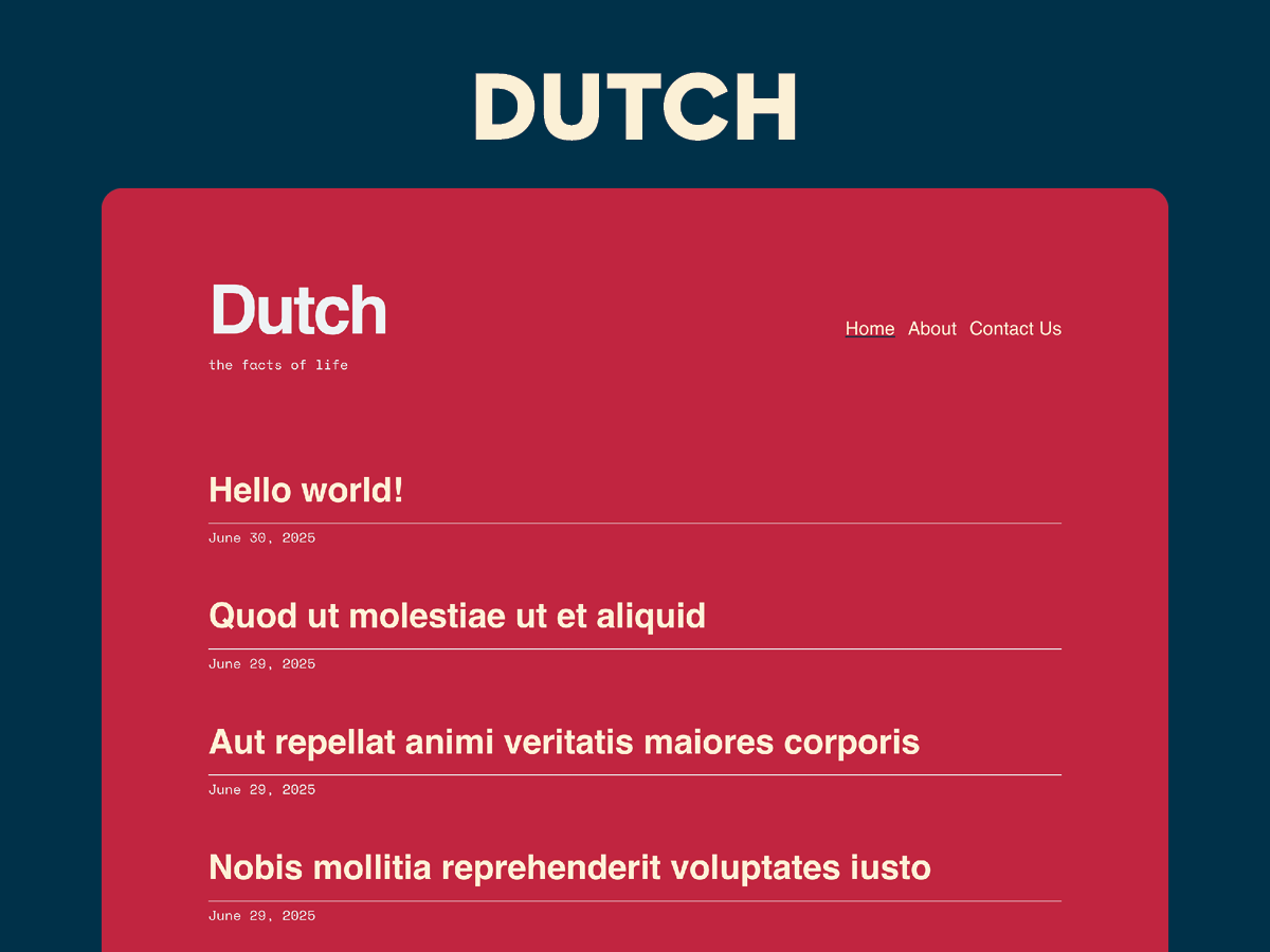 Dutch Theme Demo Website