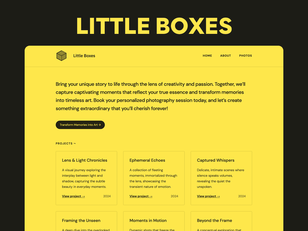 Little Boxes Theme Demo Website