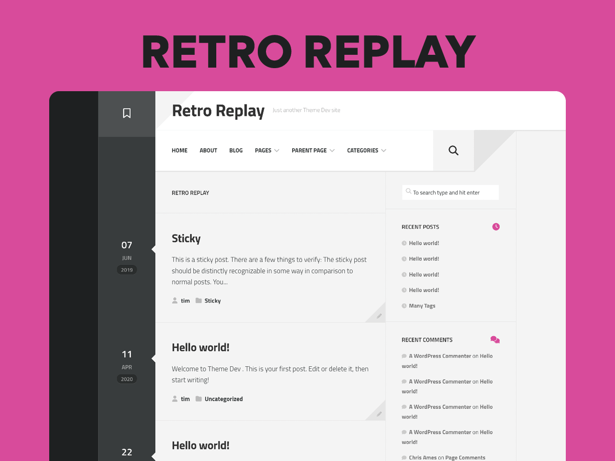 Retro Replay Theme Demo Website