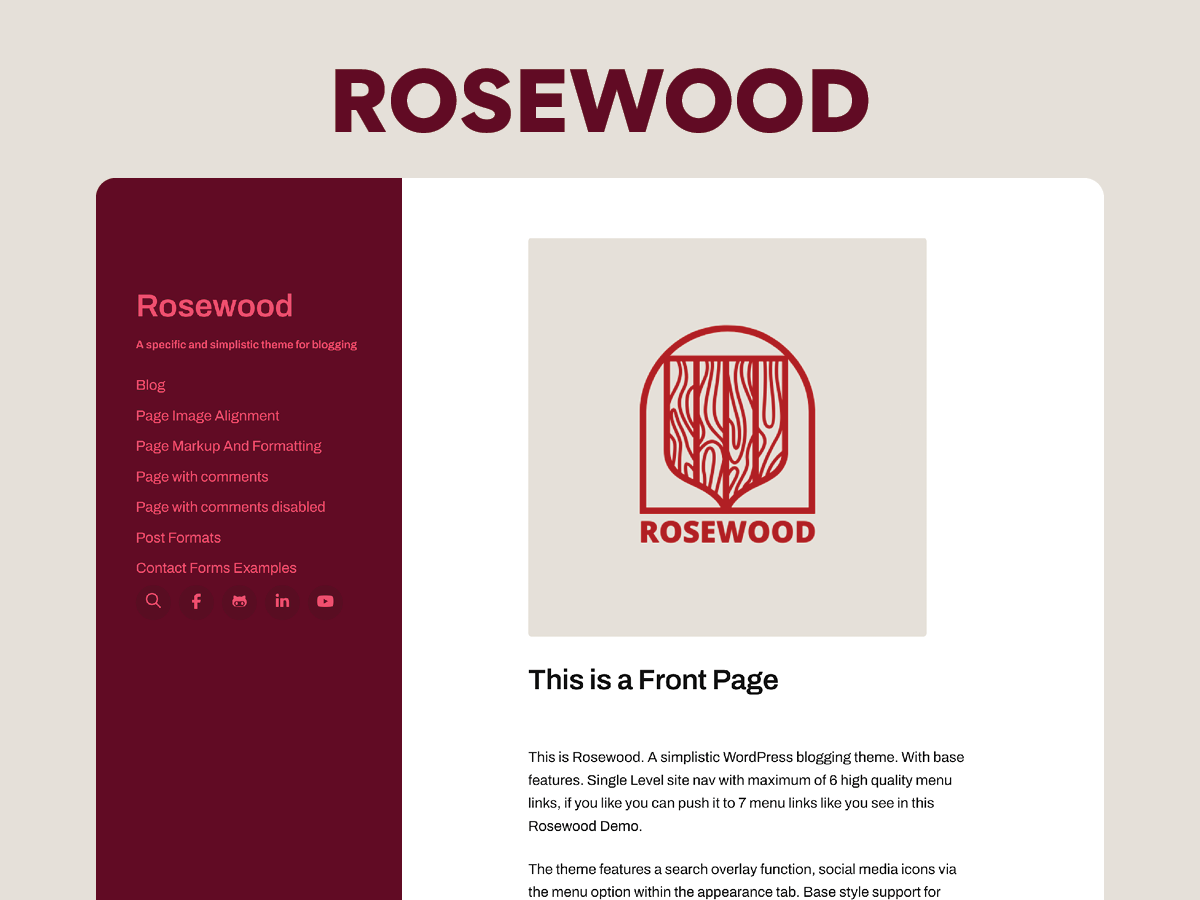 Rosewood Theme Demo Website